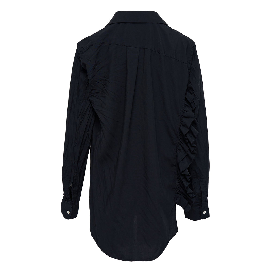 Spun Broad Asymmetric Ruffle Shirt