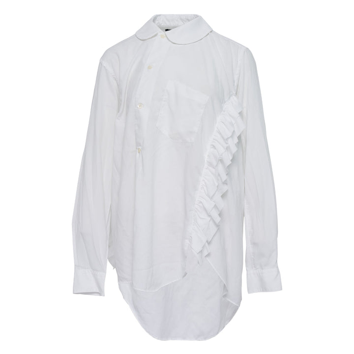 Spun Broad Asymmetric Ruffle Shirt