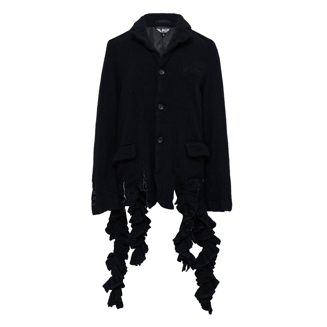 Wool Nylon Tweed Medium Ruffle Jacket