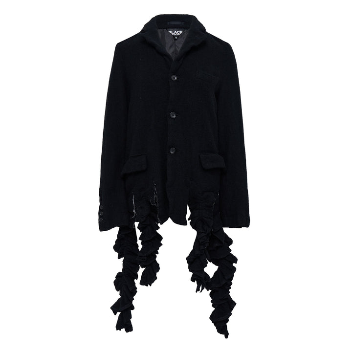 Wool Nylon Tweed Medium Ruffle Jacket