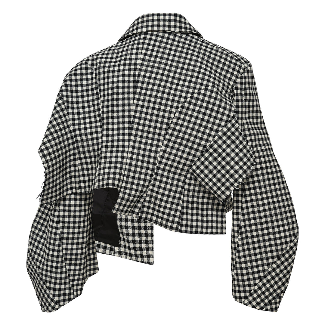 Wool Cloth Gingham Check Jacket