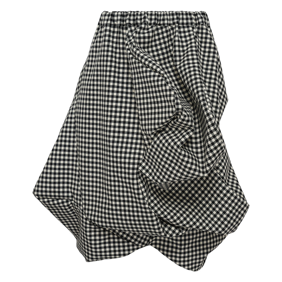 Wool Cloth Gingham Check Skirt
