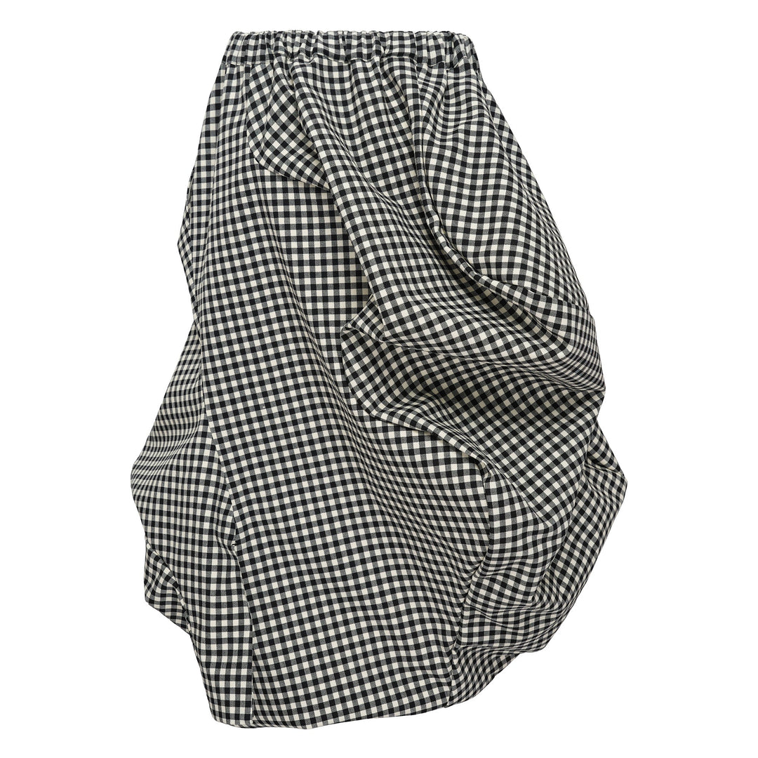 Wool Cloth Gingham Check Skirt