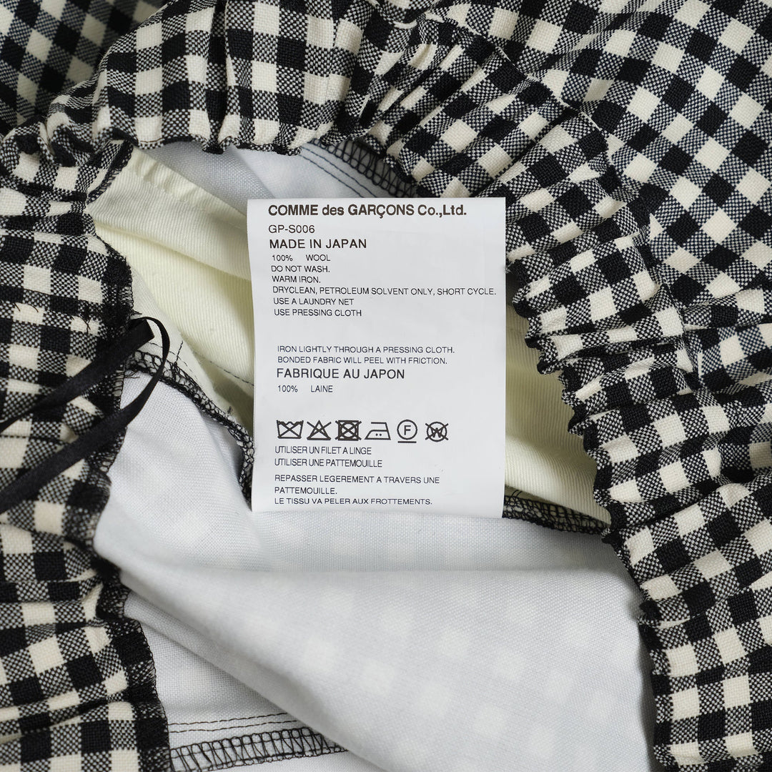 Wool Cloth Gingham Check Skirt