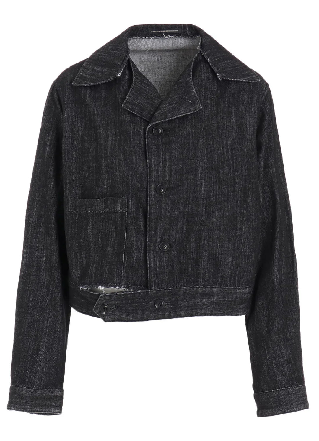 8Oz Denim Slit Collar Short Blouse