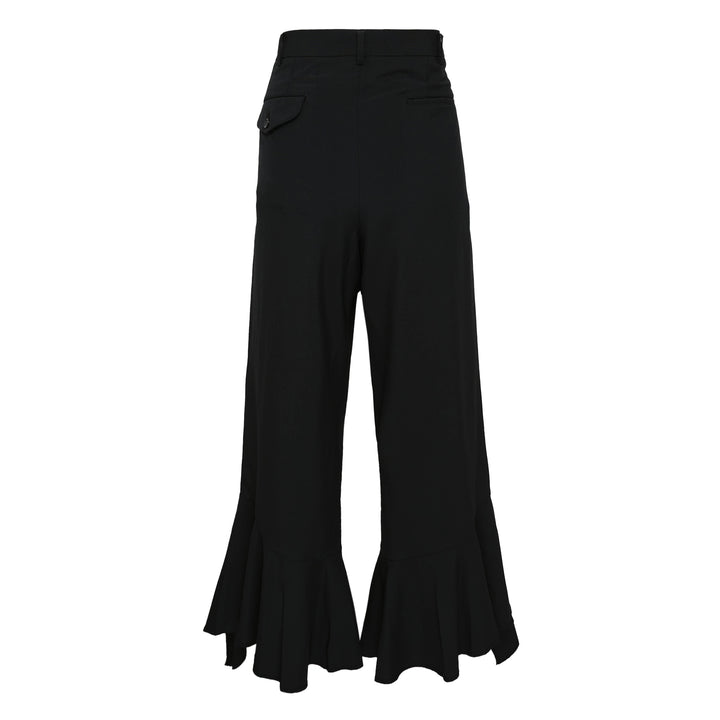 Frilled Hem Straight Pants