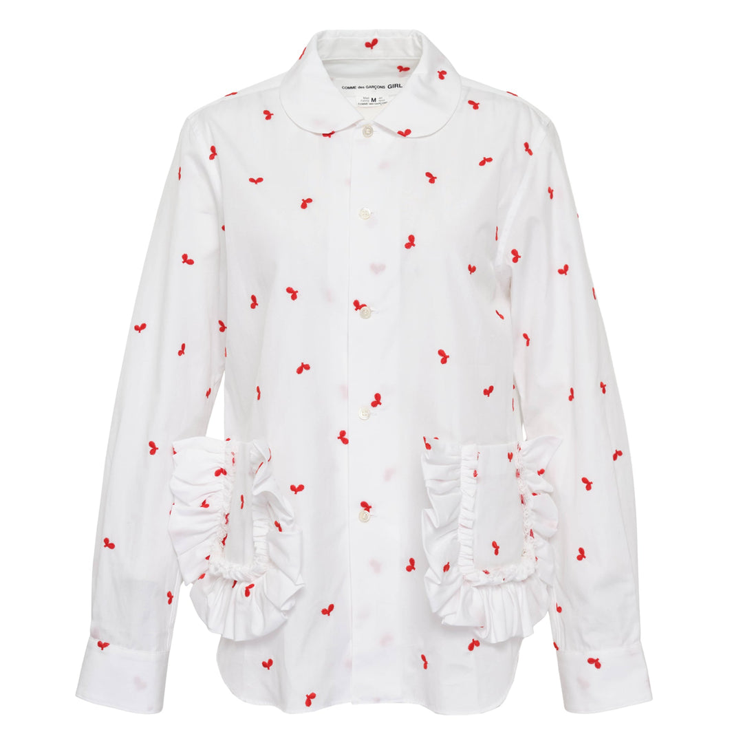 Embroidery Leaf Pattern Blouse