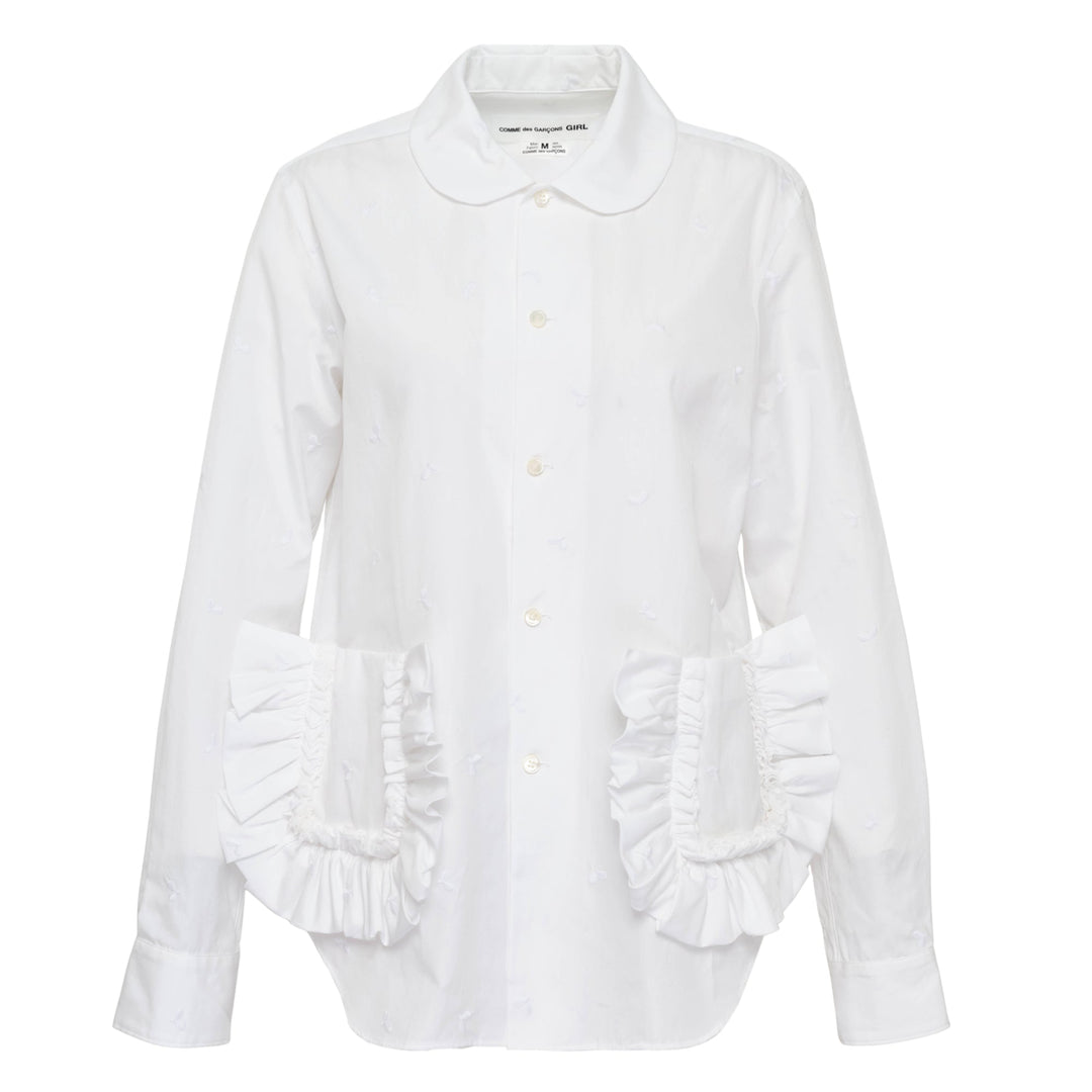 Embroidery Leaf Pattern Blouse