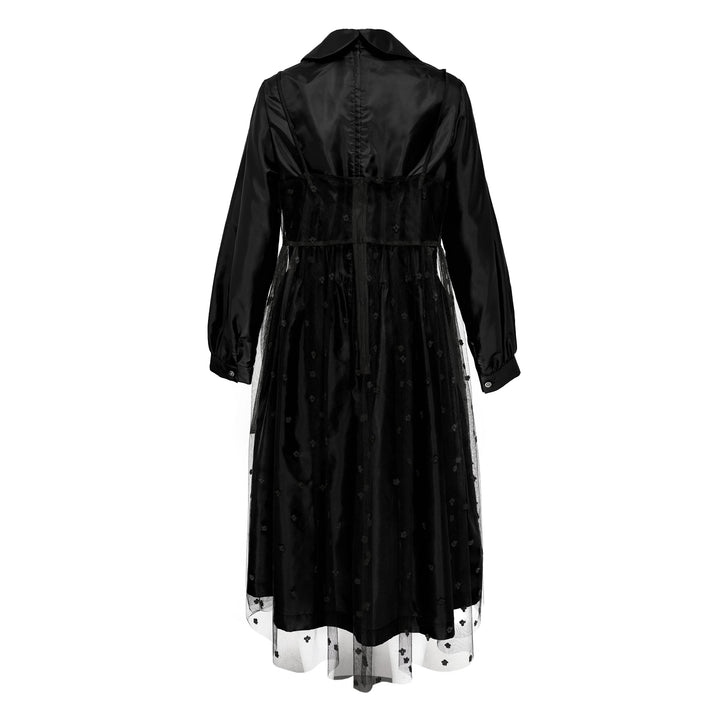 Flower Pattern Fake Two-Piece Dress