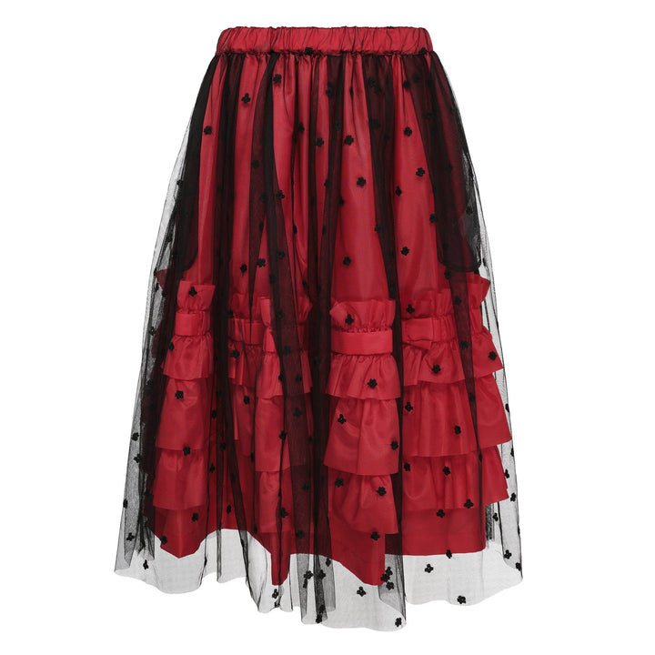 Flower Pattern Layered Skirt