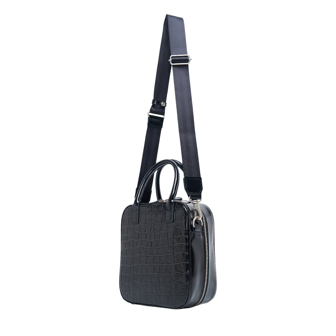 Glazed Leather Crocodile Crossbody