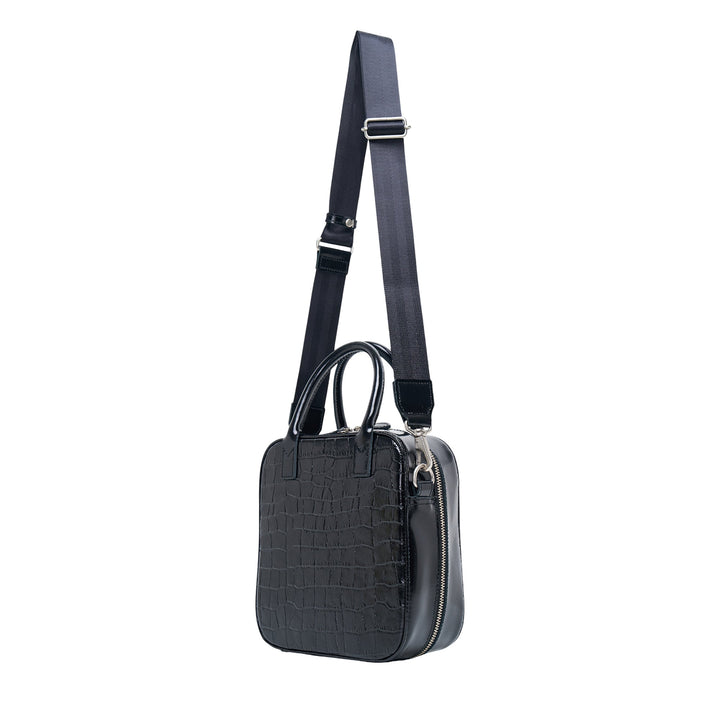 Glazed Leather Crocodile Crossbody