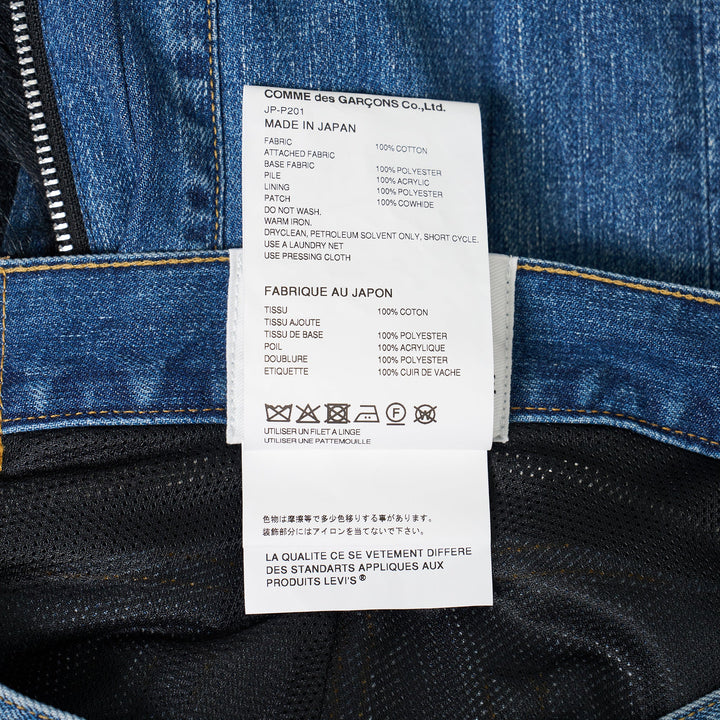 Cotton Denim Acrylic Faux Fur Jeans