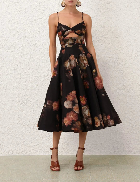 Hypnotic Twist Midi Dress