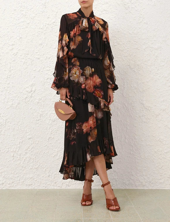 Hypnotic Asymetric Midi Skirt