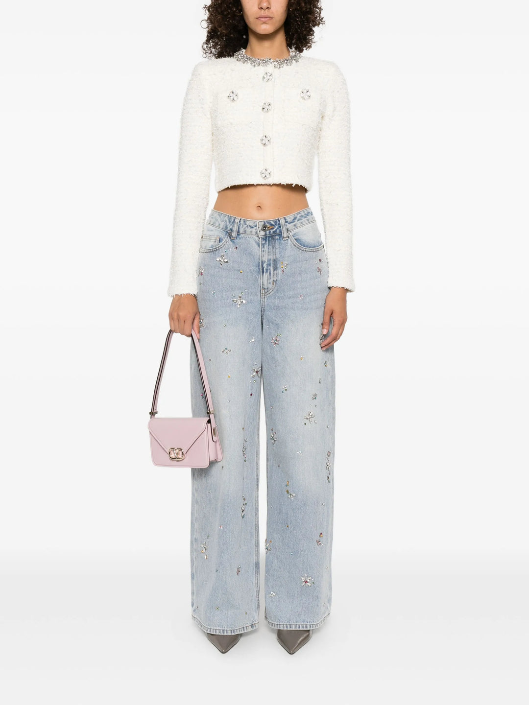 Cream Textured Knit Cardigan