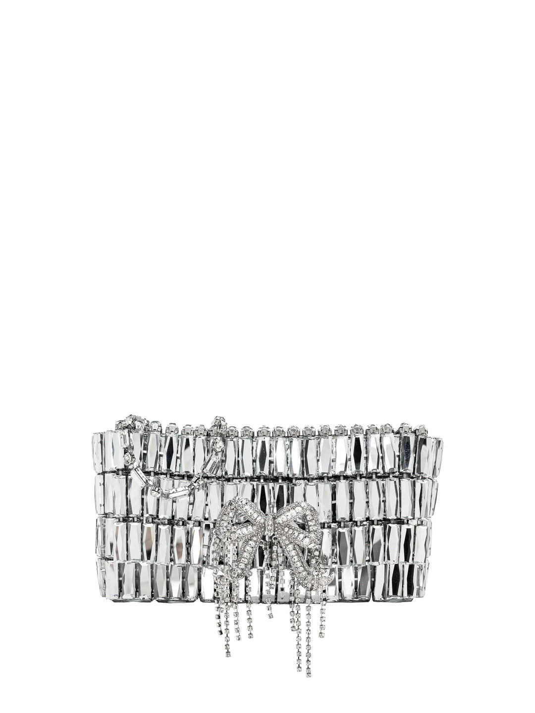 Silver Crystal Bow Mini Shoulder Bag