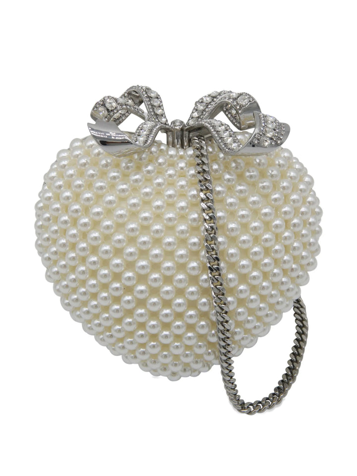 Pearl Heart Clutch Bag