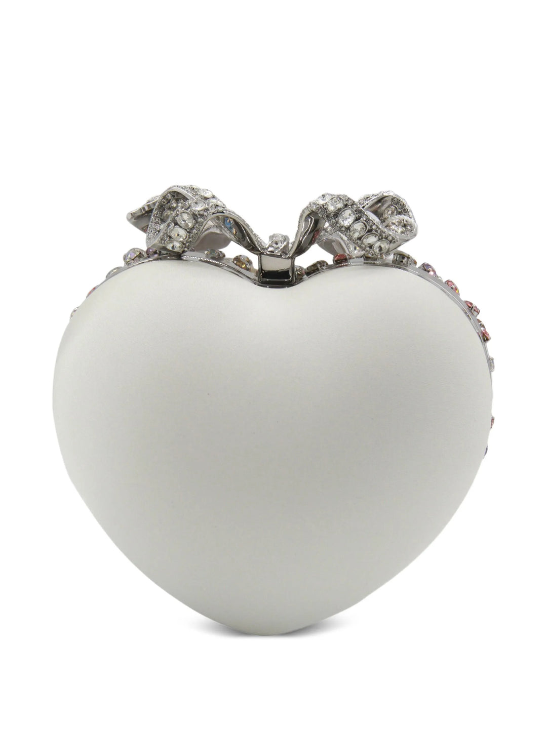 Multi Crystal Heart Clutch Bag