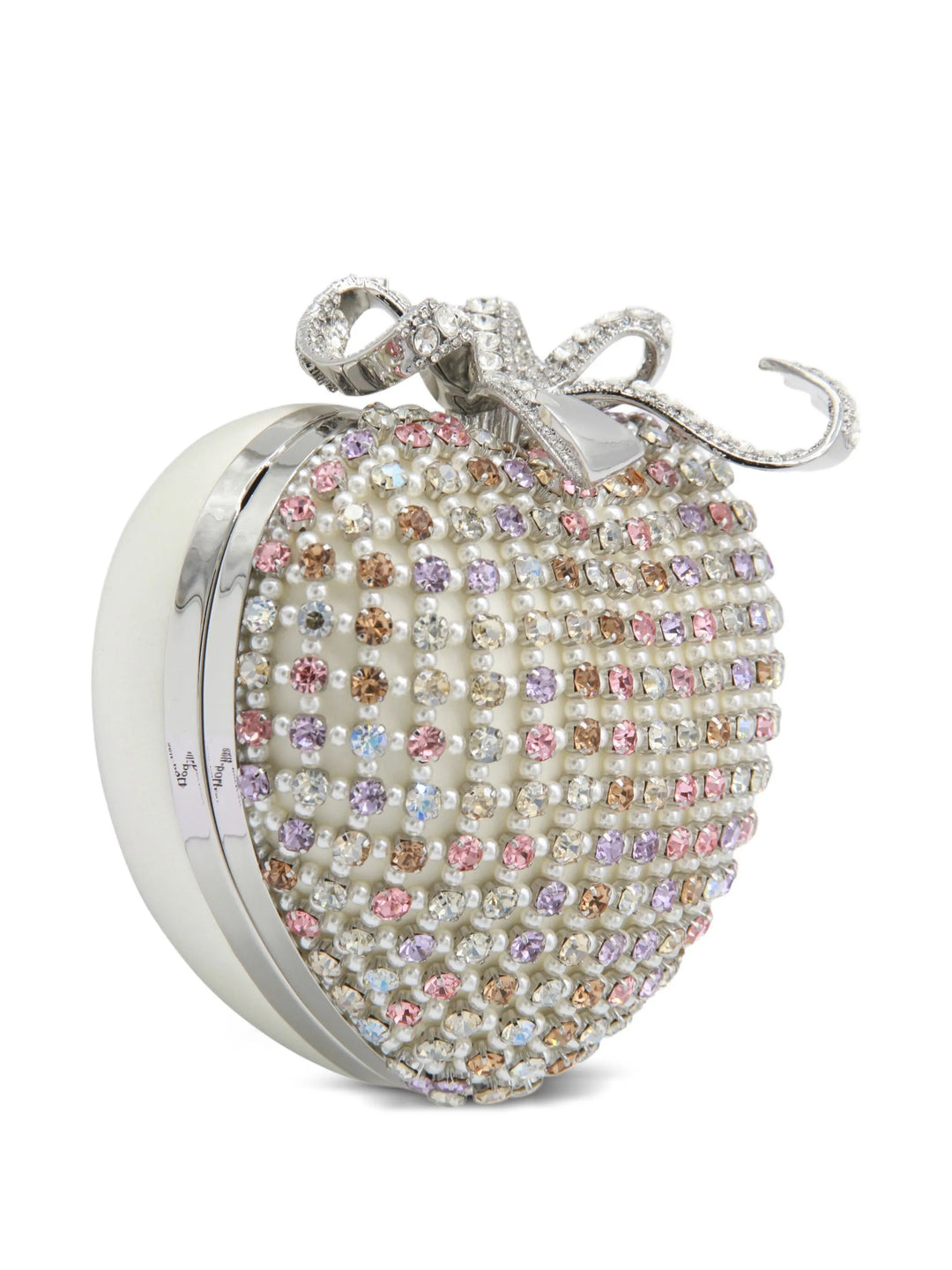 Multi Crystal Heart Clutch Bag
