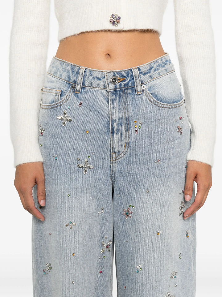 Embellished Wide Leg Jeans