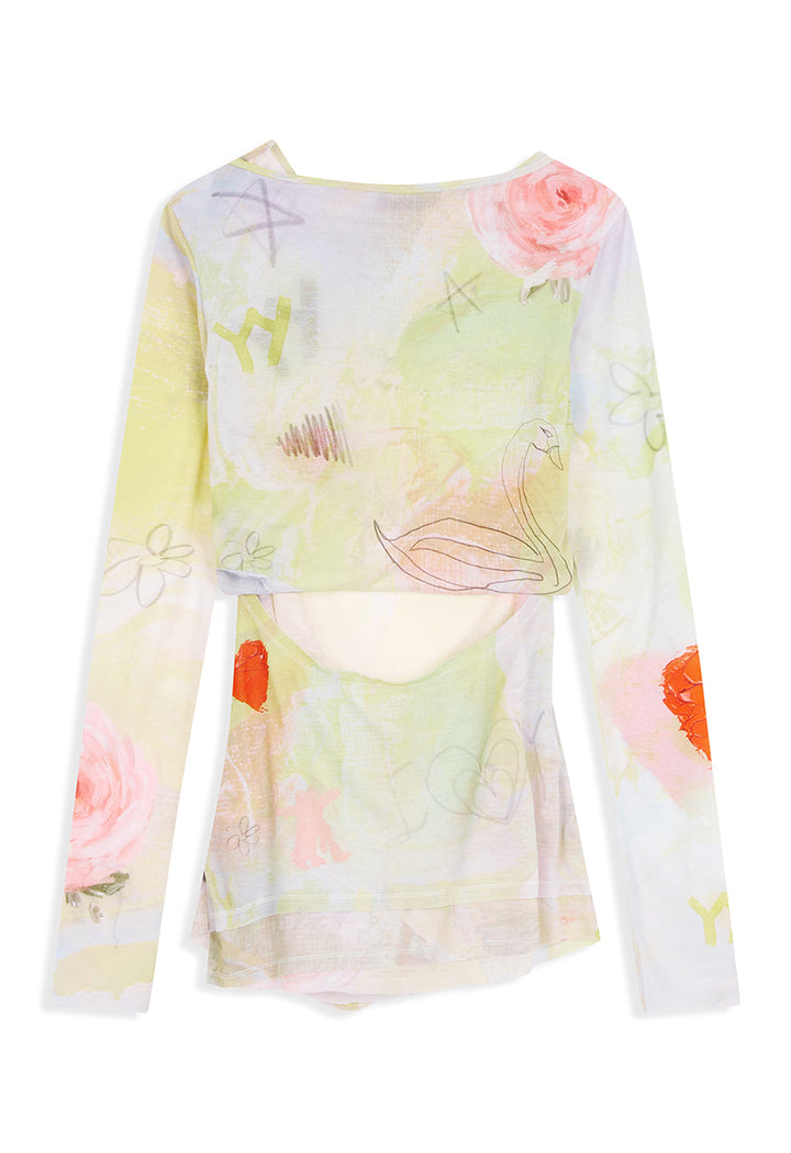 Graphic Convertible Bolero Top