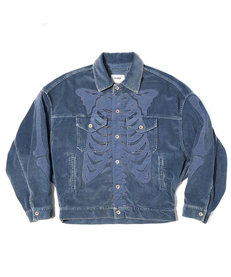 Bone Applique Corduroy Jacket