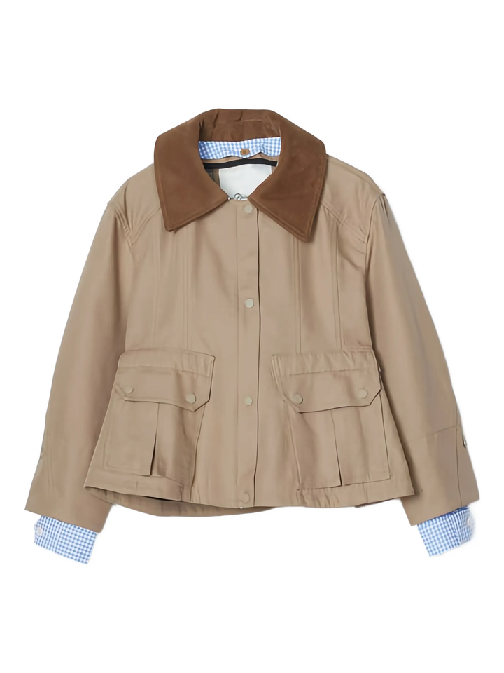 Cropped Flounce Combo Jacket