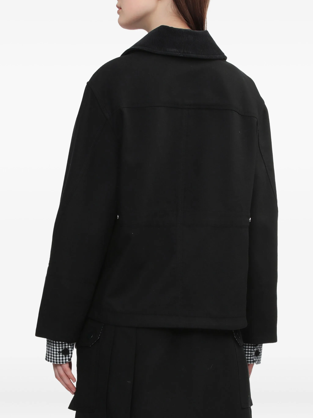 Cropped Flounce Combo Jacket