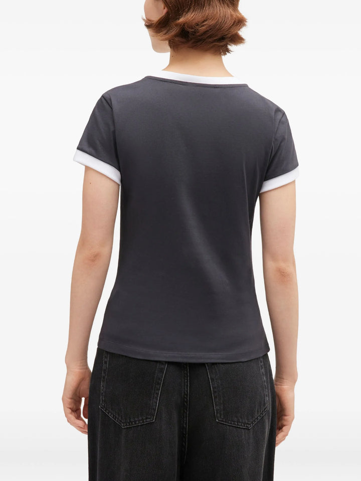 Basic Cotton Jersey Bear Fitted T-Shirt