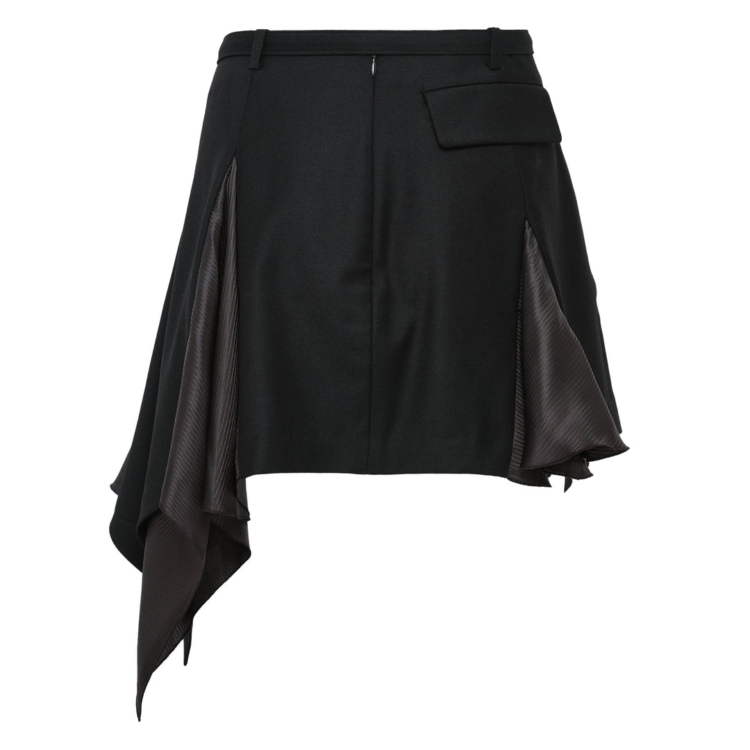Jacket-Detail Drape Skirt