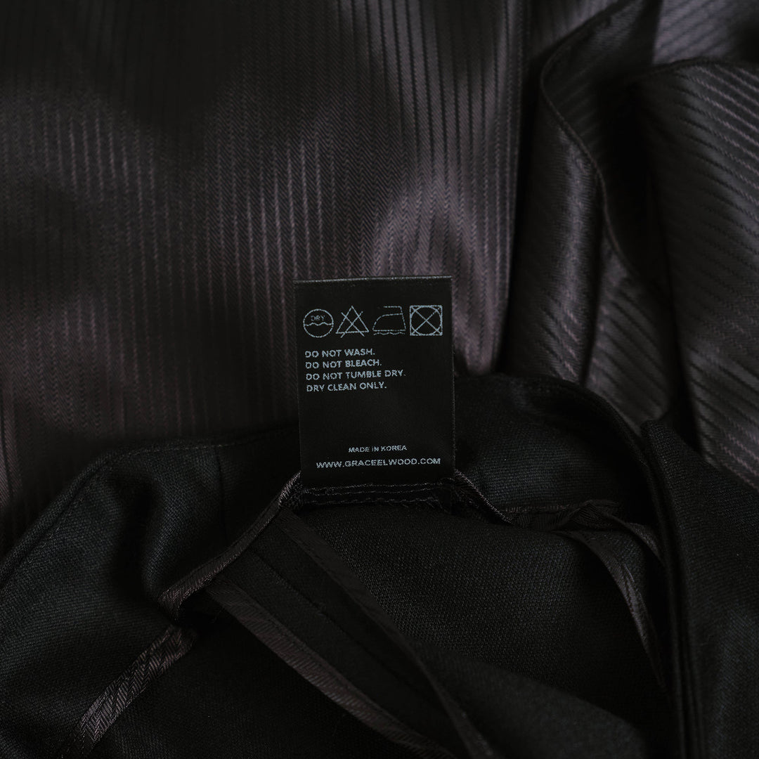 Jacket-Detail Drape Skirt