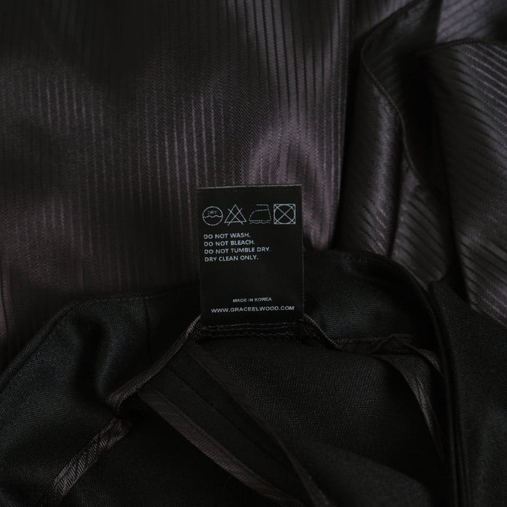 Jacket-Detail Drape Skirt