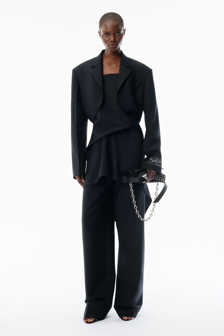 Cropped Drape Back Blazer