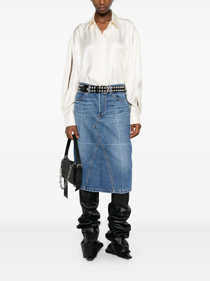 Straight Skirt With Faded Fold Line