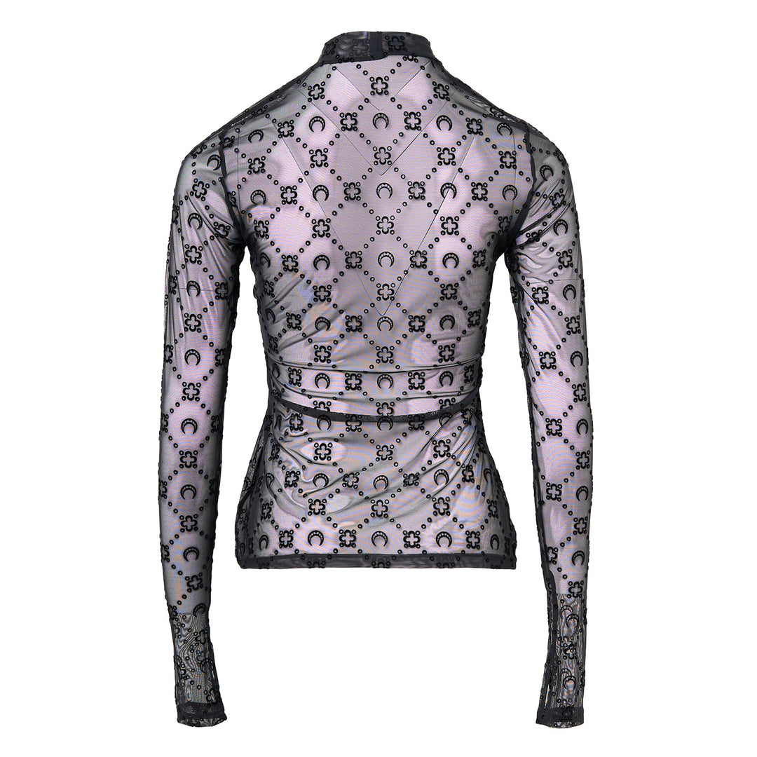 Moonogram Mesh Flock Tee