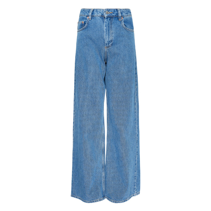 Moon Laser Blue Wash Wide-Leg Jeans
