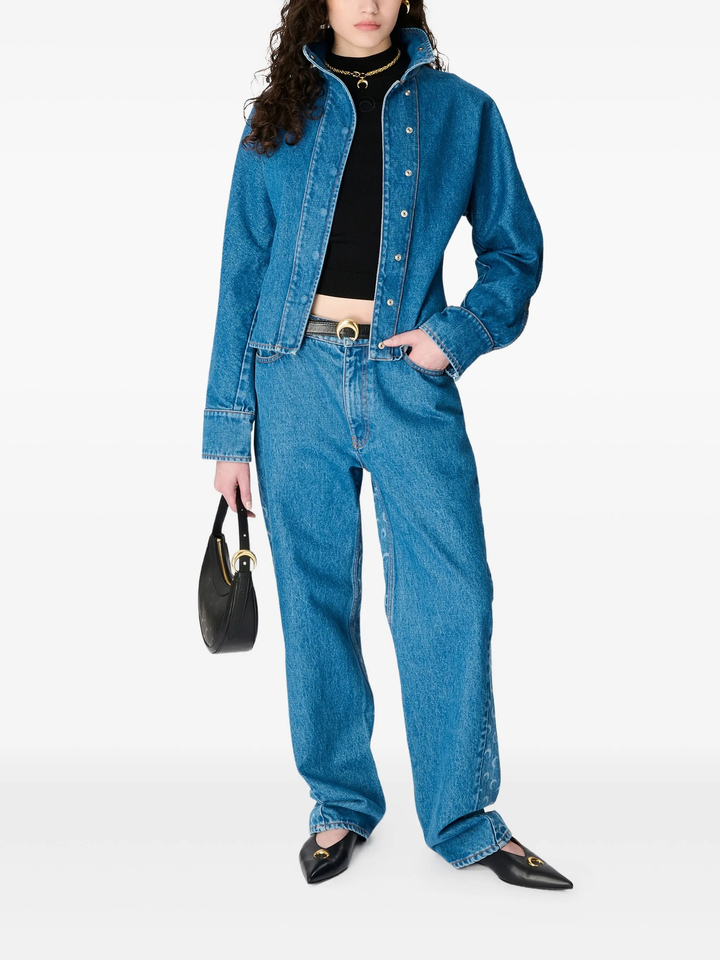 Moon Laser Blue Wash Denim Top