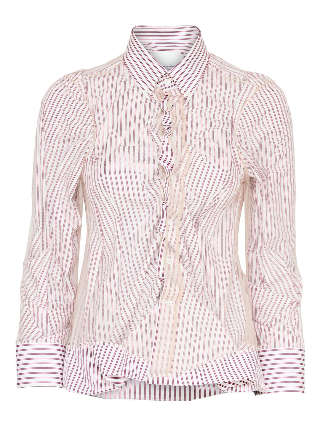 Striped Poplin Tulle Shirt