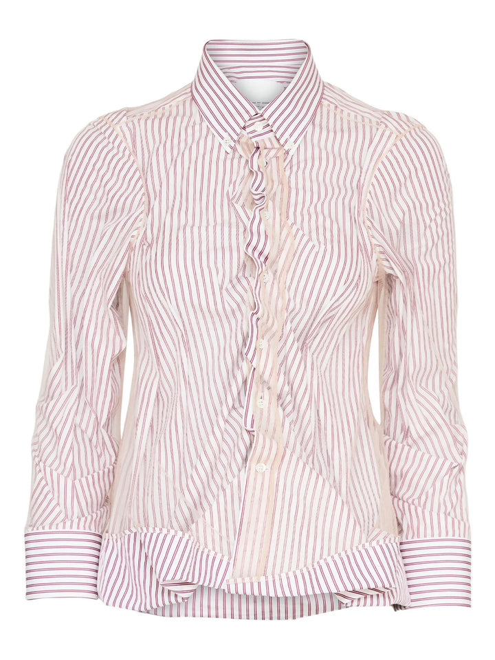 Striped Poplin Tulle Shirt