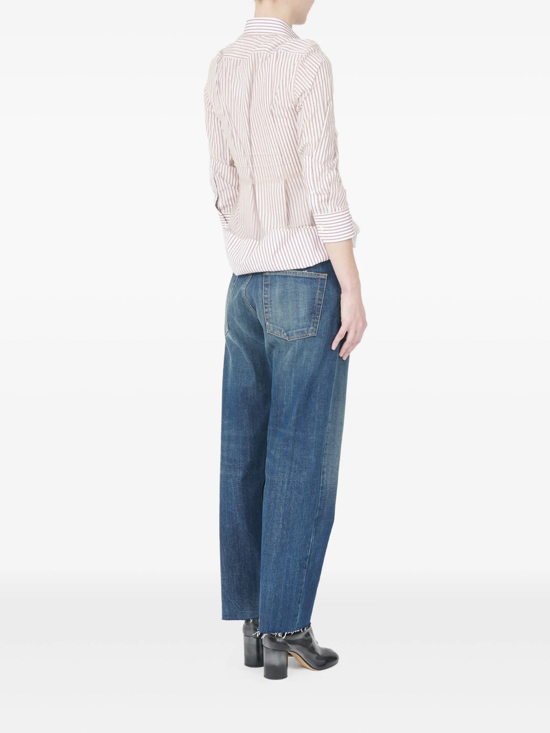 Striped Poplin Tulle Shirt