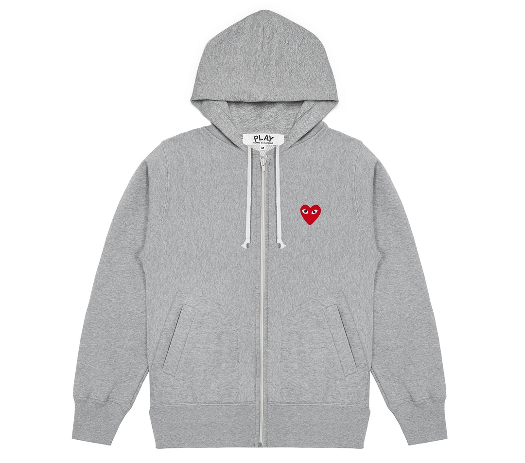 Red Emblem Zip-Up Hoodie Unisex