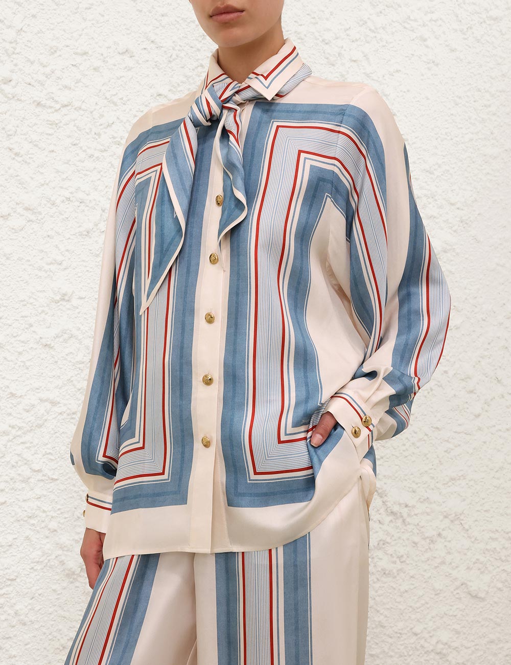 Relaxed Scarf Shirt