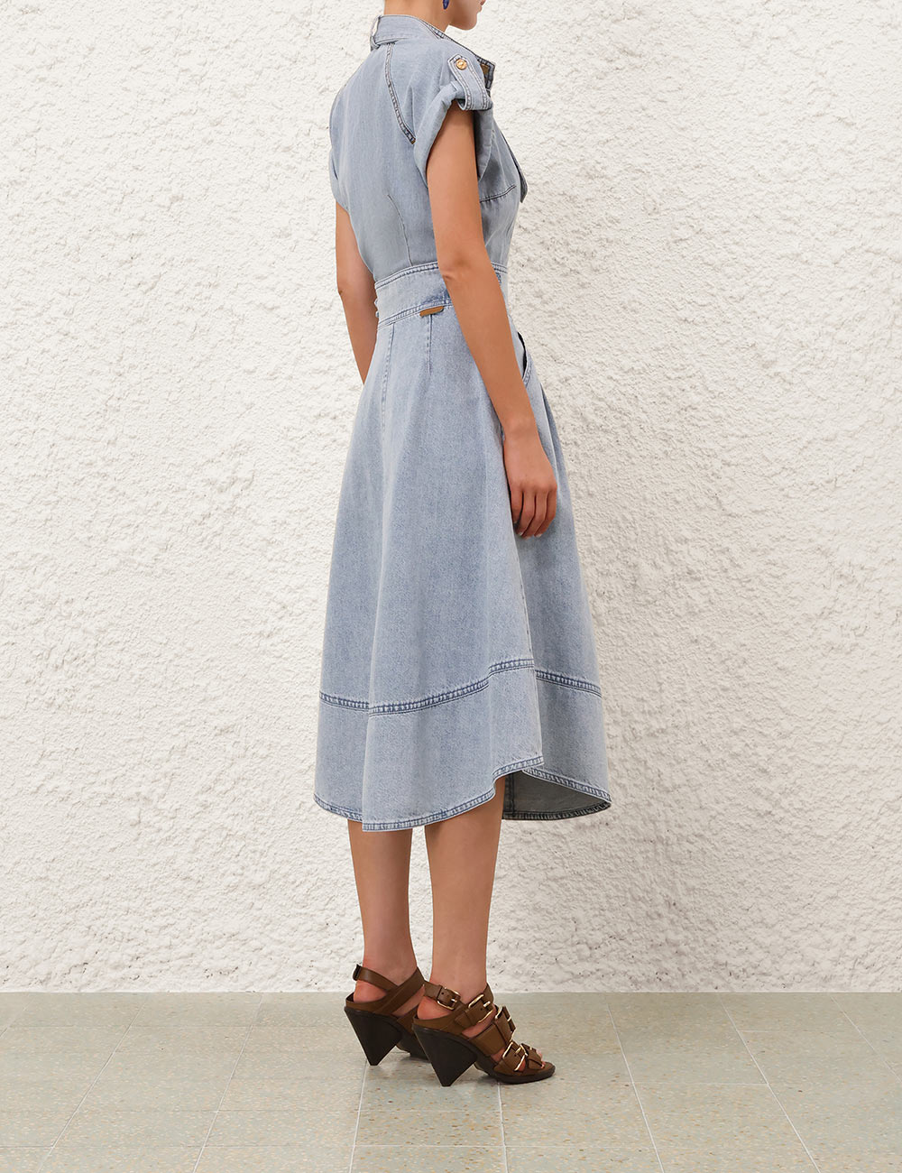 Denim Tie Neck Shirt