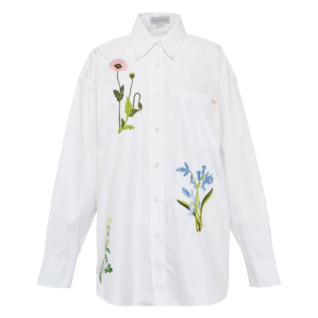 Flower Embroidered Shirt
