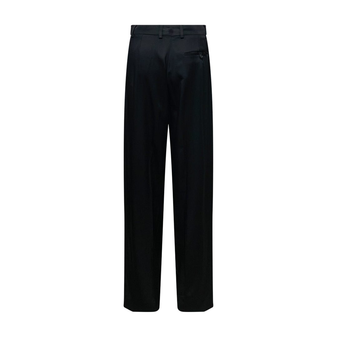 Satin Dropped Waist Straight Pants