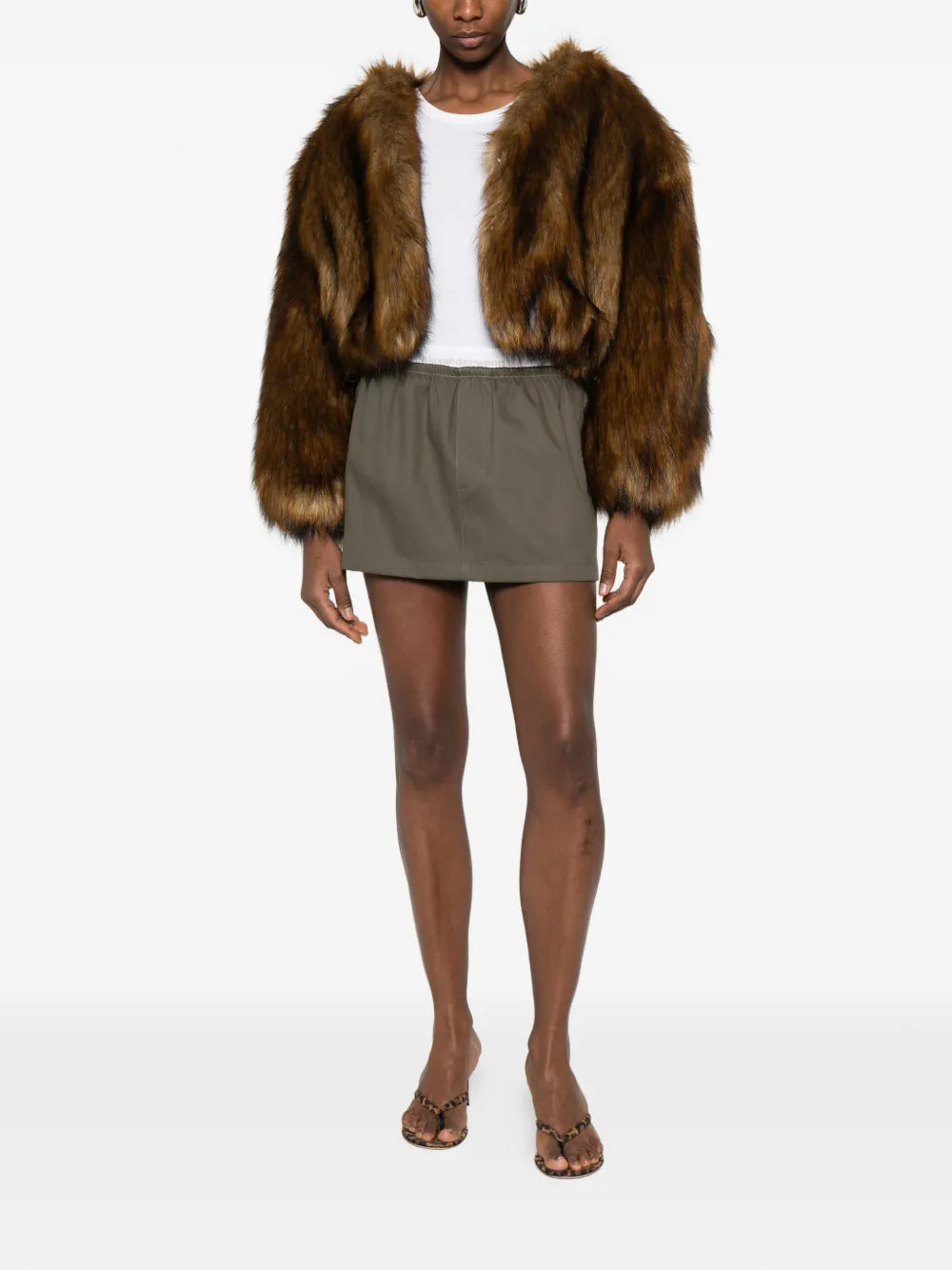 Mid-Rise Mini Elastic Ski Skirt
