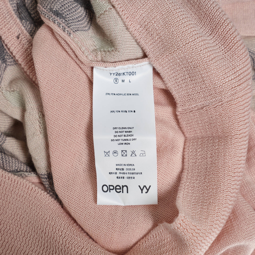 Jacquard Sleeve Layered Cardigan