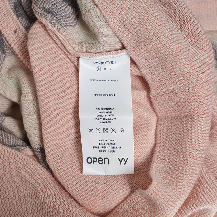 Jacquard Sleeve Layered Cardigan