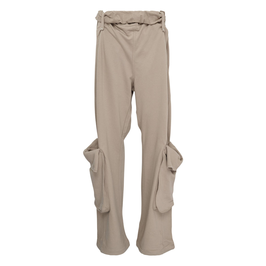 Rolled Waist Sweat Cargo Pants